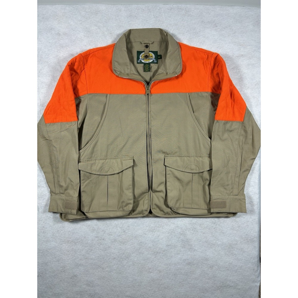 Cabela's Blaze Orange Upland Hunting Jacket Mens L Tan Quilted Gorpcore Outdoor